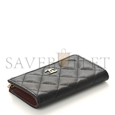 CHANEL CAVIAR QUILTED ZIPPED KEY HOLDER CASE BLACK AP0221 (11*7*2cm)